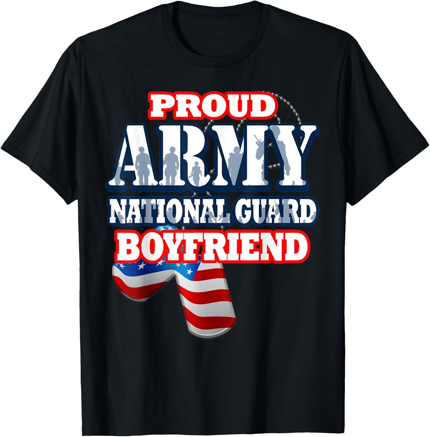 USA Proud Army National Guard Boyfriend Shirt Men T-Shirt - T-Shirt | Black