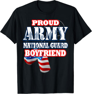 USA Proud Army National Guard Boyfriend Shirt Men T-Shirt - T-Shirt | Black