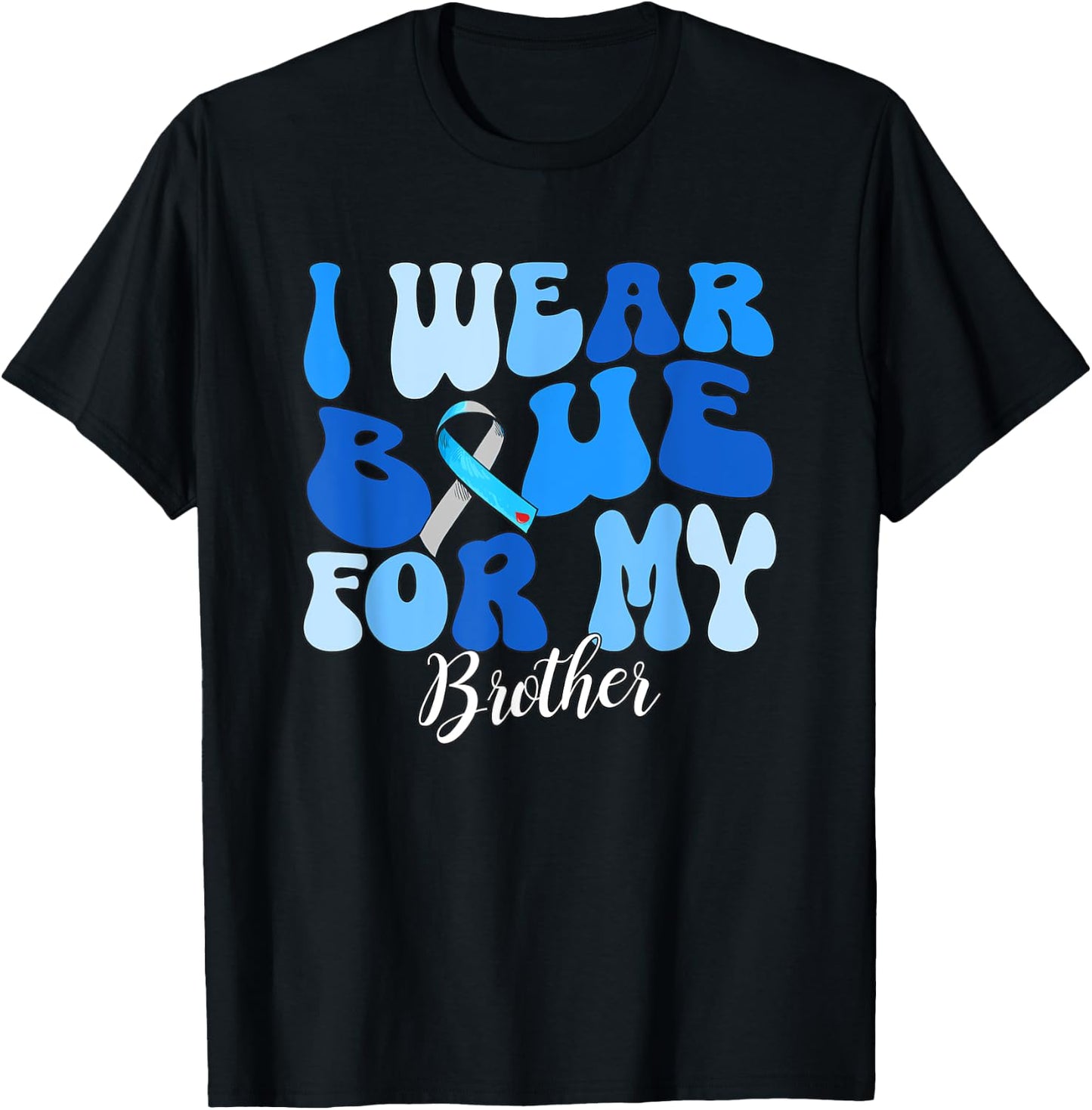 I Wear Blue For My Brother Type 1 Diabetes Awareness T1D T-Shirt - T-Shirt | Black