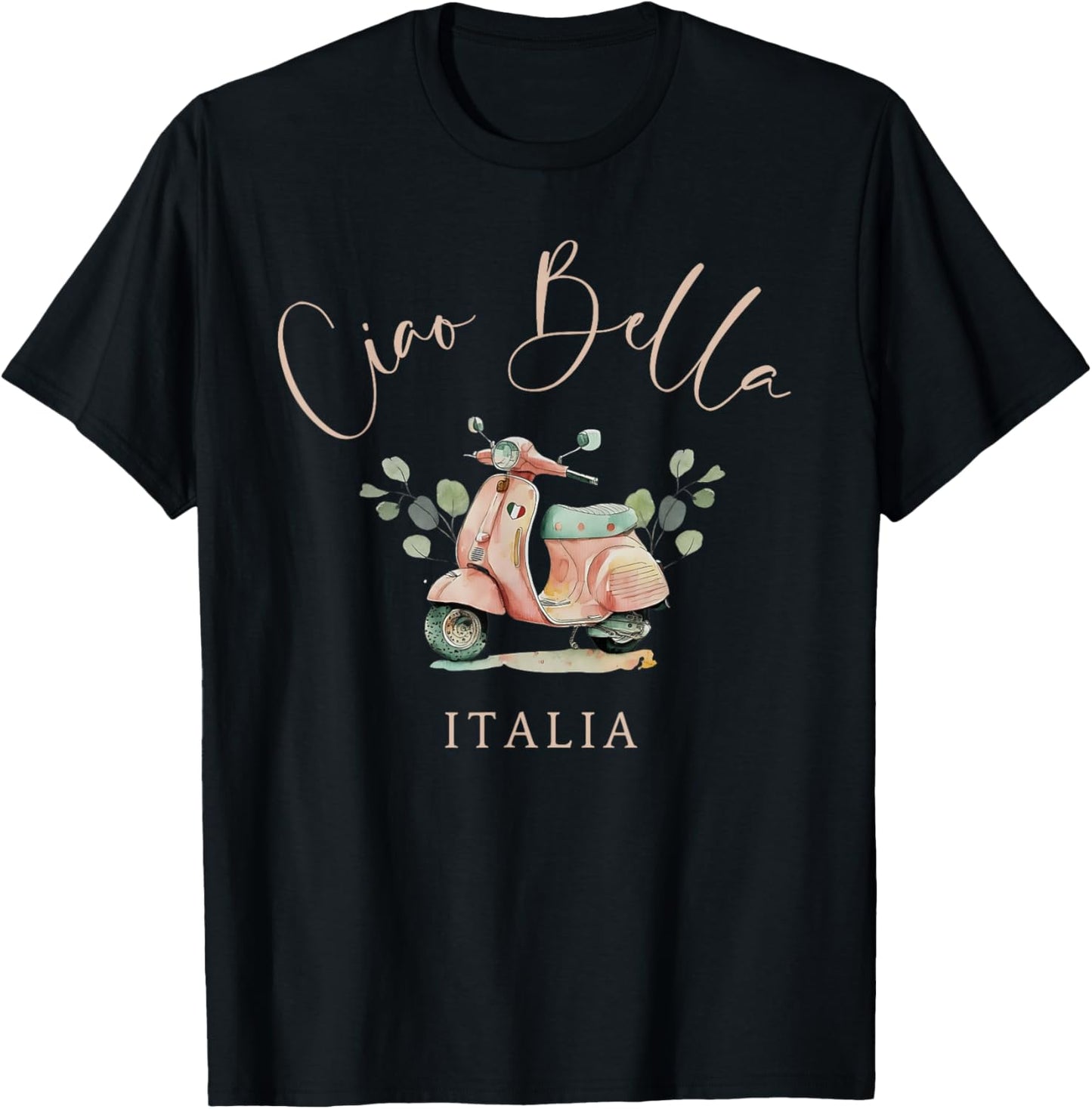 Ciao Bella Italy Casual Vacation and Summer Fashion T-Shirt - T-Shirt | Black