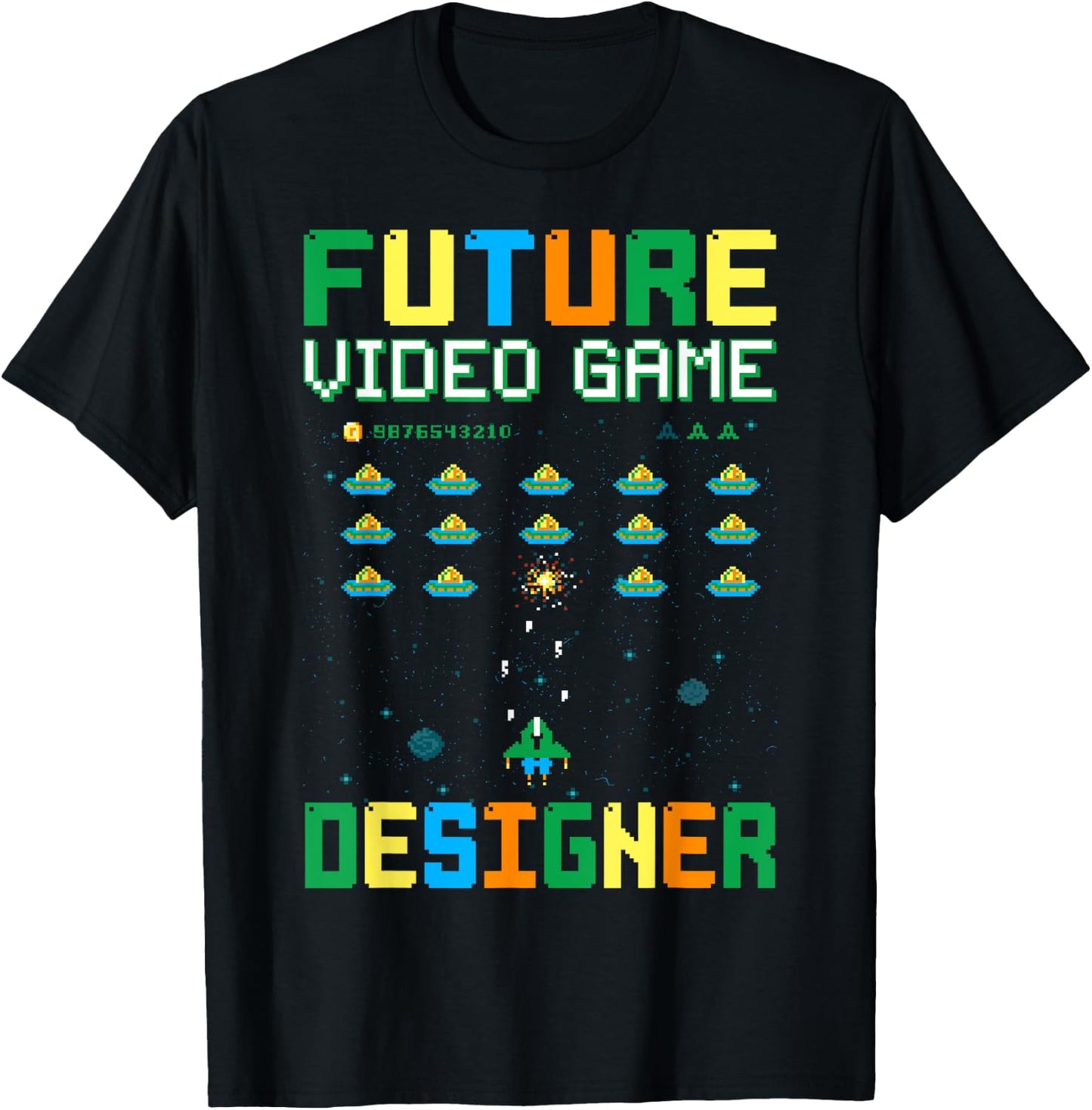 Future Video Game Designer For Kids, Game Developer T-Shirt - T-Shirt | Black