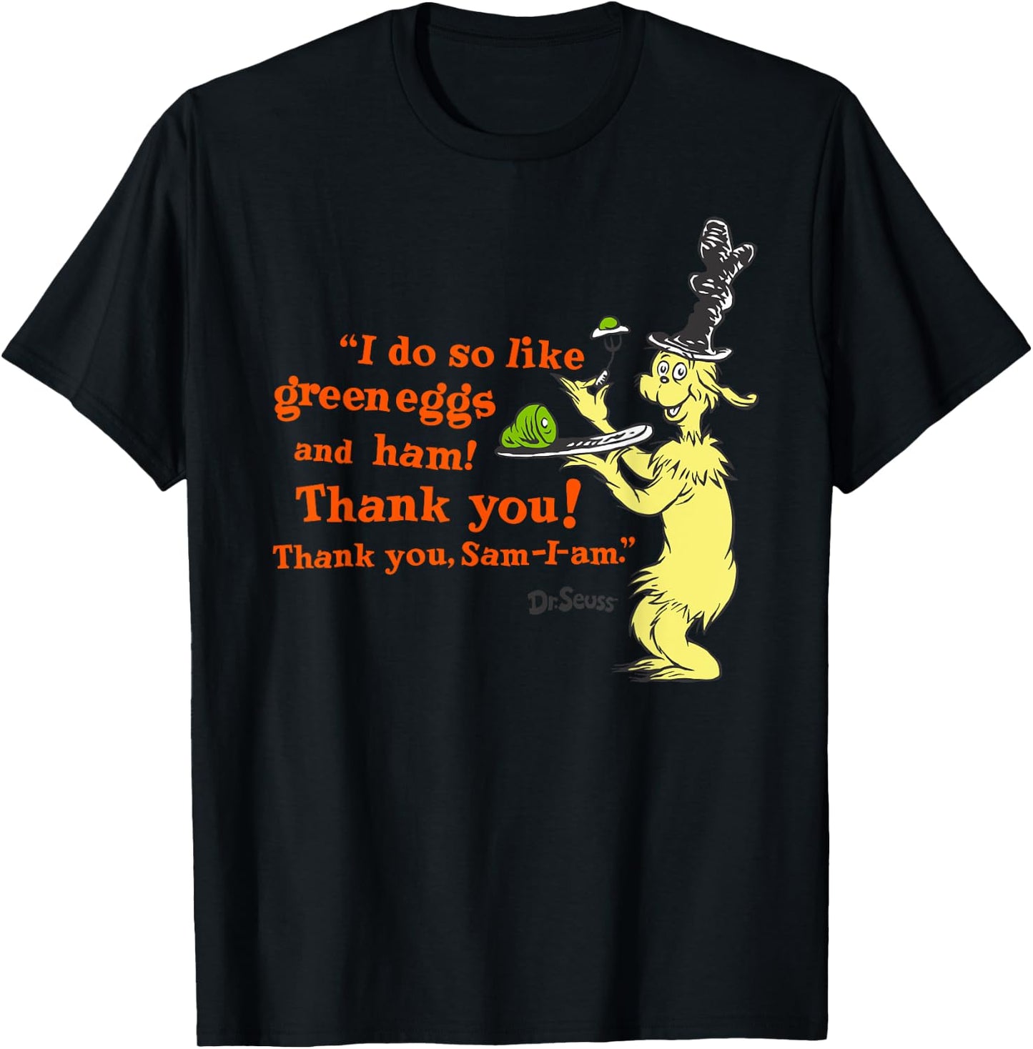 Dr. Seuss Green Eggs and Ham "I Do So Like" quote T-Shirt - T-Shirt | Black
