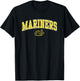 Maine Maritime Mariners Arch Over Blue Officially Licensed T-Shirt - T-Shirt | Black