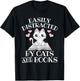 Easily Distracted By Cats And Books Funny Cat Book Lover T-Shirt - T-Shirt | Black