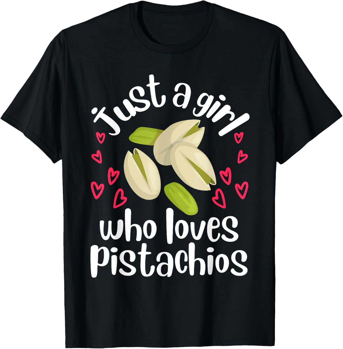 Pistachio Art Girls Fruit Nut Vegan Pistachios T-Shirt - T-Shirt | Black