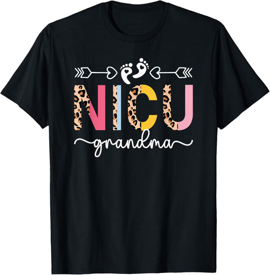 NICU Grandma Micro Preemie Baby Grandma Of NICU Warrior T-Shirt - T-Shirt | Black
