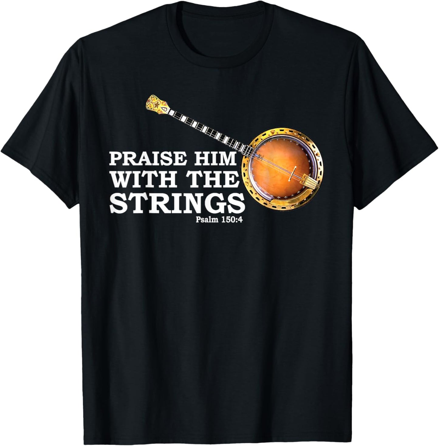 Banjo Art Women Country Music Blues Jazz Bluegrass T-Shirt - T-Shirt | Black