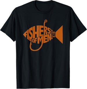 Fishers of Men shirt Christian Gifts Bible Verse T-Shirt - T-Shirt | Black