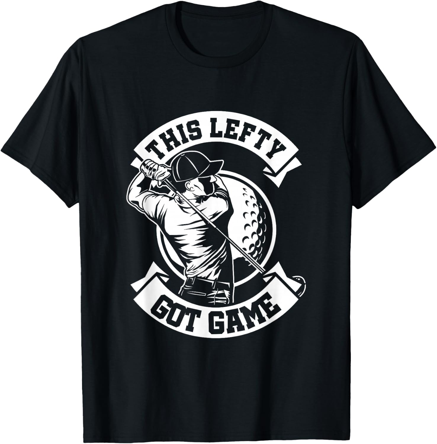 Lefty Lefty Left-Hander Golf Left Handed Golfing T-Shirt - T-Shirt | Black