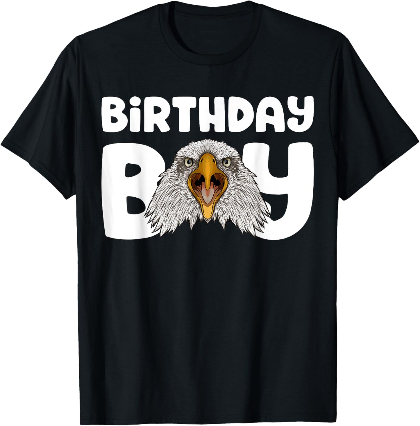 Eagle Birthday Boy Party Bird Kids Boys Bald Eagle Birthday T-Shirt - T-Shirt | Black