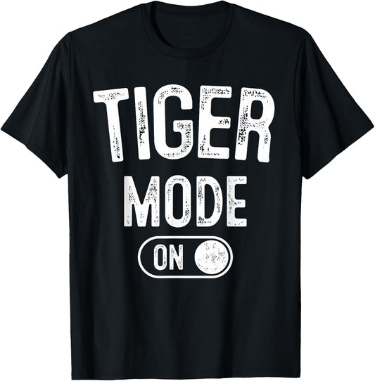 Tiger Mode On Costume Funny Striped Predator Gift Cat Lover T-Shirt - T-Shirt | Black