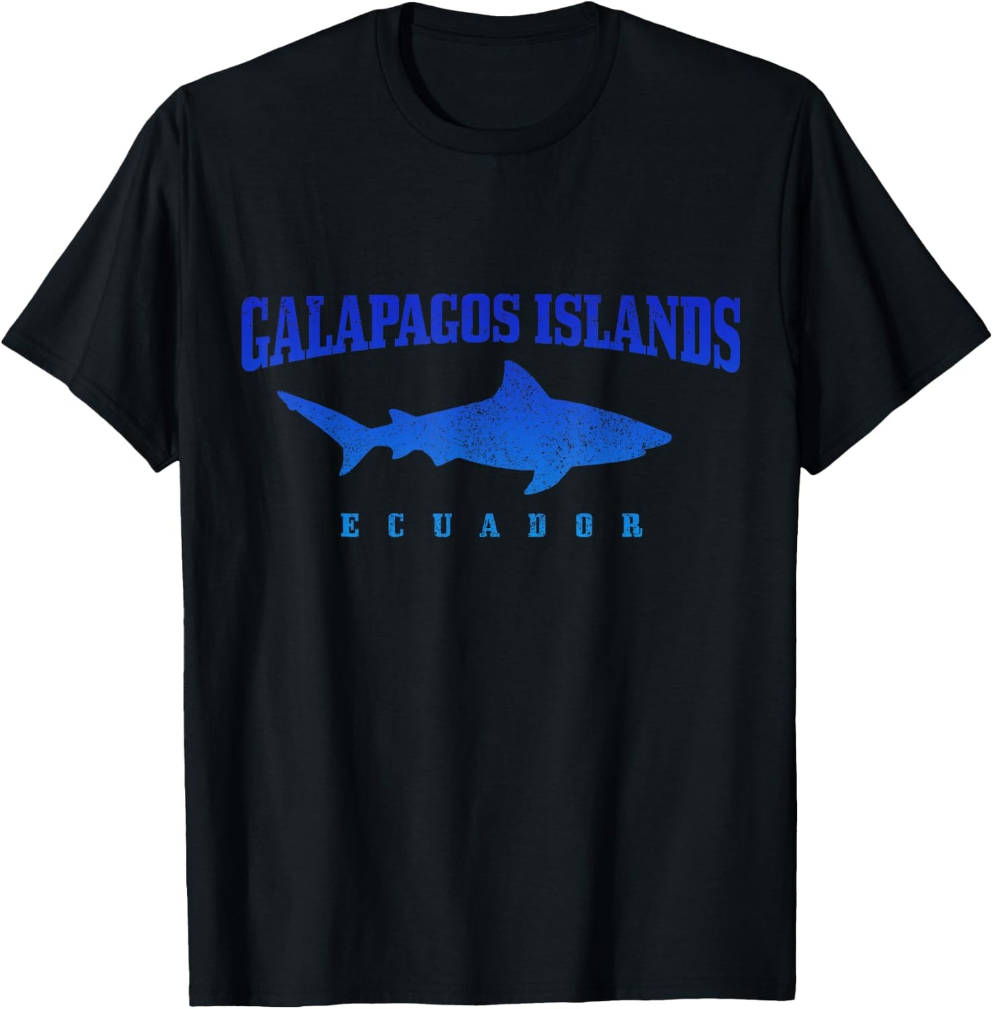 Galapagos Islands Ecuador Scuba Diver Shark Diving Vintage T-Shirt - T-Shirt | Black