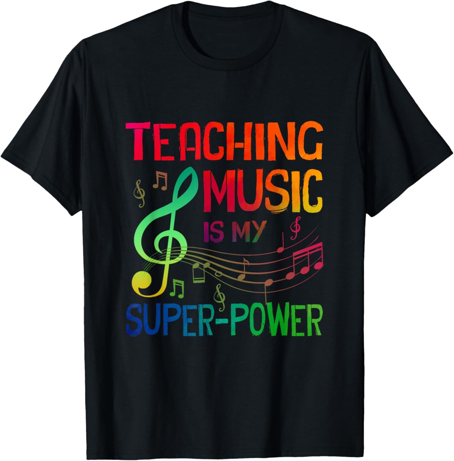 Teaching Music Is My Superpower Back To School Music Teacher Women T-Shirt - T-Shirt | Black