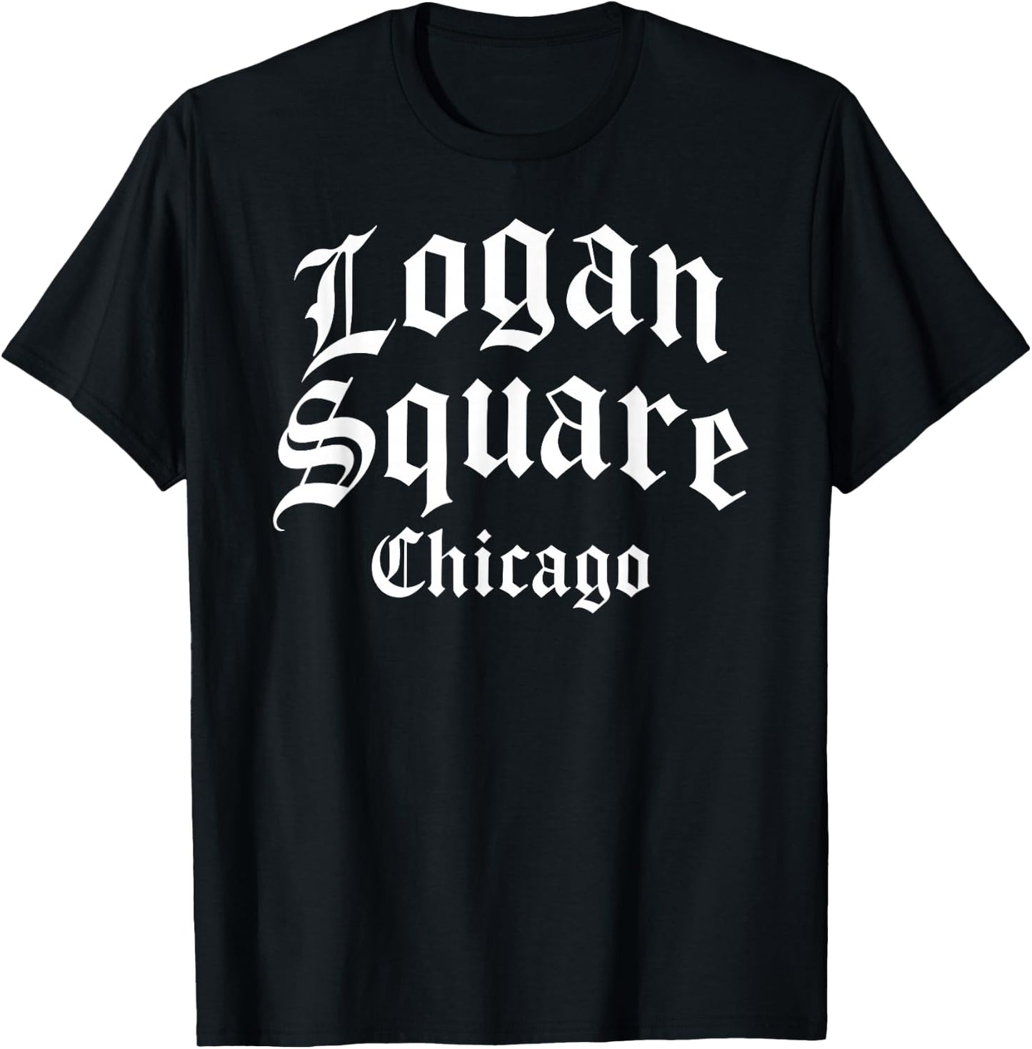 Logan Square Chicago Illinois Flag 773 312 Deep Dish Pizza T-Shirt - T-Shirt | Black