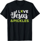 I Love Jesus And Pickle Cute Pickle & Sport Lovers Christian T-Shirt - T-Shirt | Black