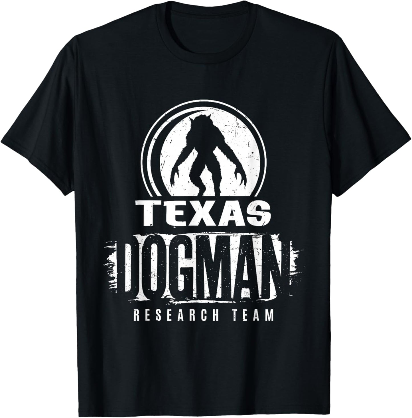 Texas Dogman Research Team Cryptid Cryptozoology T-Shirt - T-Shirt | Black
