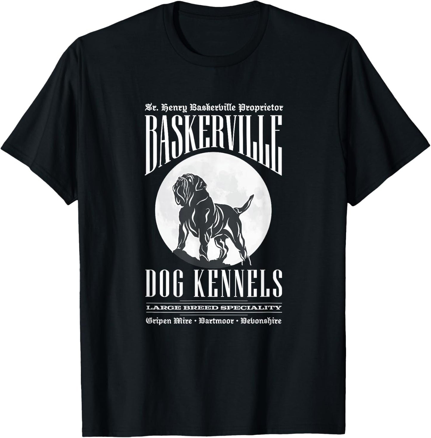 Baskerville Kennels - Sherlock Holmes Design T-Shirt - T-Shirt | Black