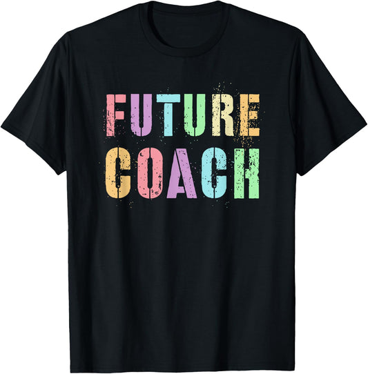 Tiny FUTURE COACH In Training Sports Wellness Trainer Girl T-Shirt - T-Shirt | Black