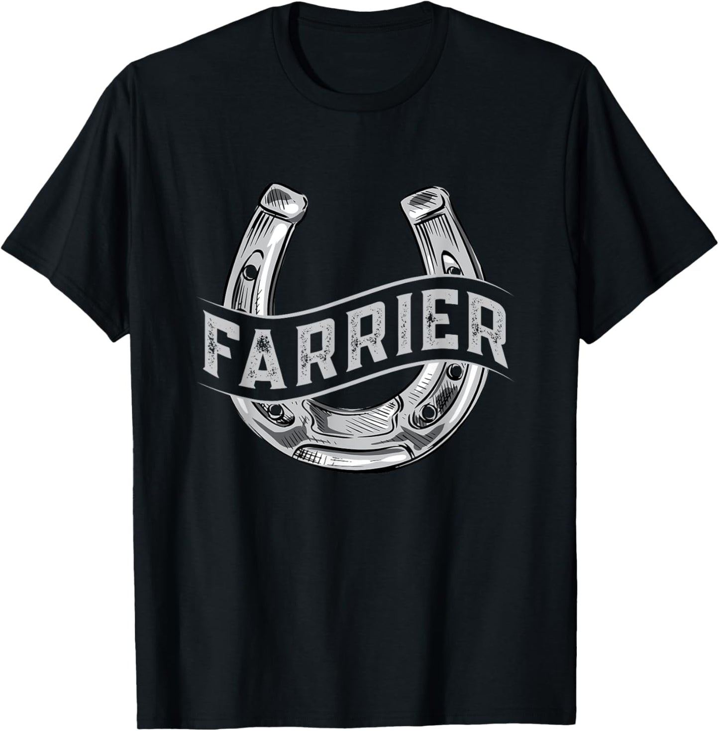 Farrier Horseshoe Equine Shoeing T-Shirt - T-Shirt | Black