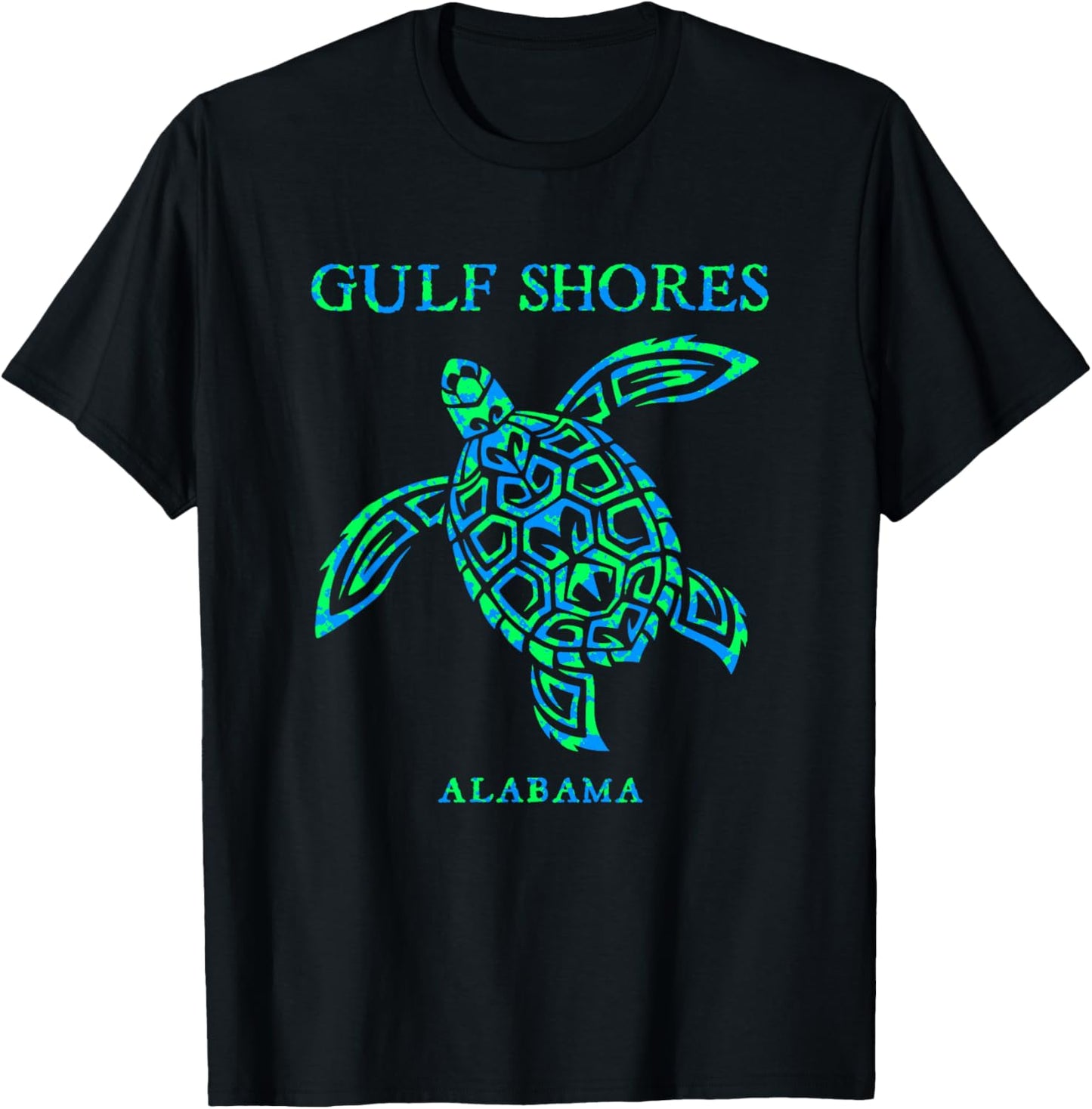 Gulf Shores Alabama Retro Sea Turtle Boys Girls Toddler T-Shirt - T-Shirt | Black