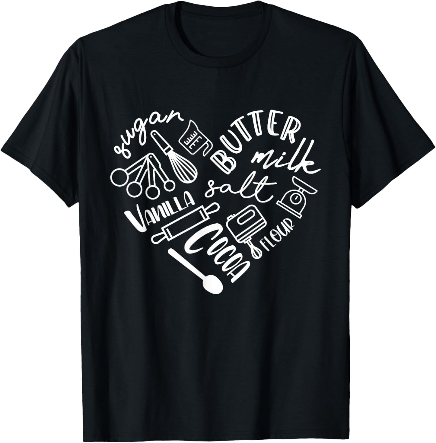 Baking Heart Shirt For Baker Pastry Chef Or Cook T-Shirt - T-Shirt | Black