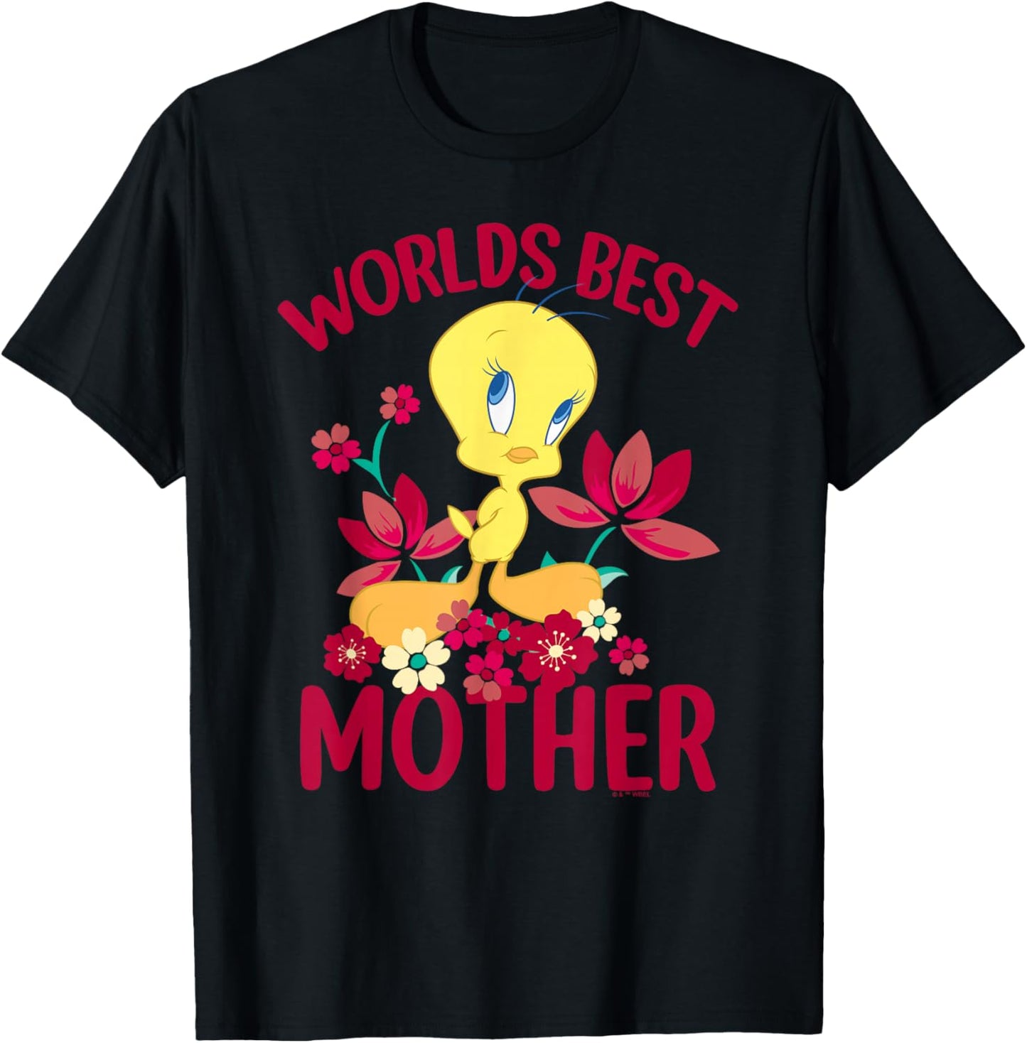 Looney Tunes Mother's Day Tweety Worlds Best Mom T-Shirt - T-Shirt | Black