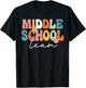 Middle School Team Retro Groovy Back To School 1st Grade T-Shirt - T-Shirt | Black