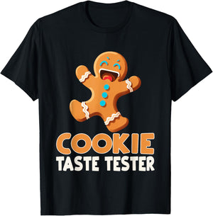 Funny Christmas Gingerbread Man Cookie Taste Tester T-Shirt - T-Shirt | Black