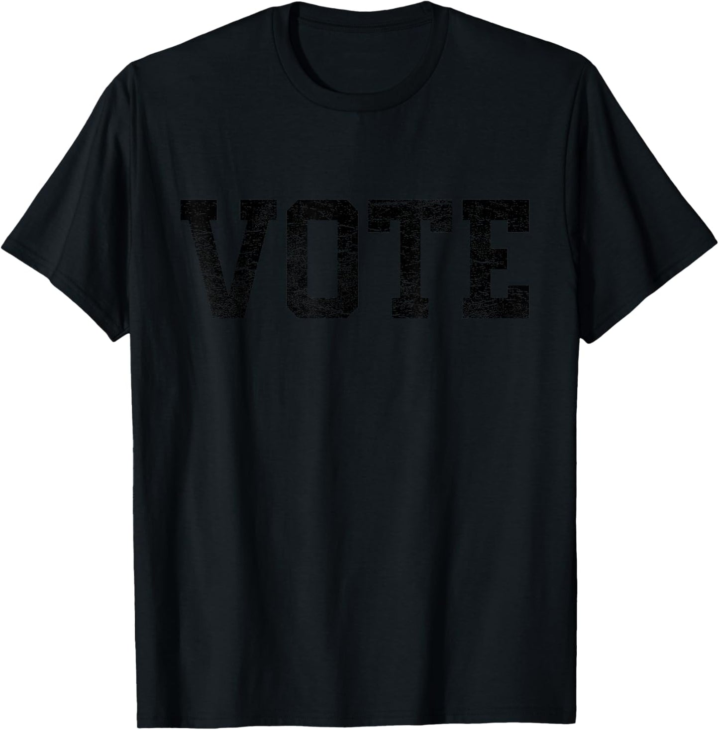 Vote Women Men Distressed Text 2024 Election T-Shirt - T-Shirt | Black