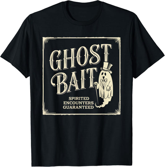 Ghost Bait Paranormal Investigator Ghost Hunting Halloween T-Shirt - T-Shirt | Black