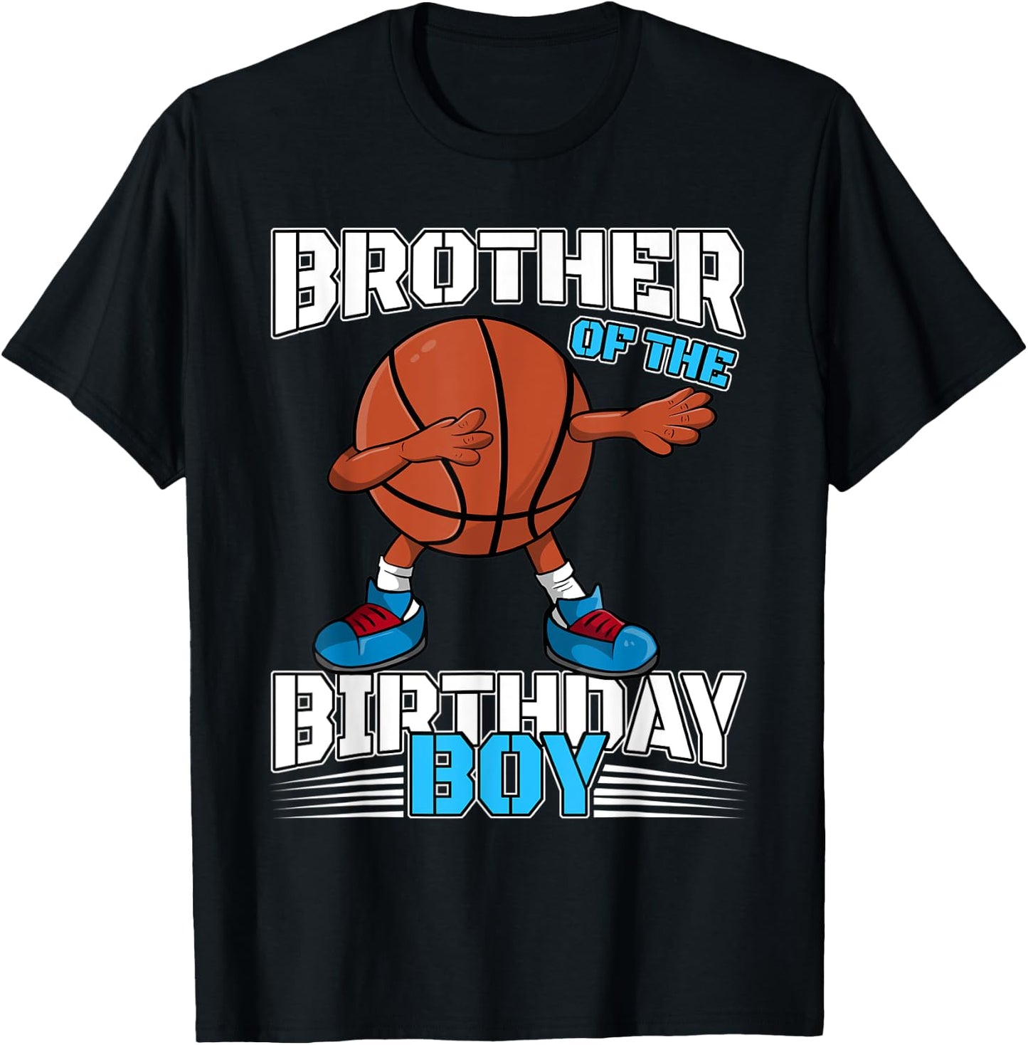 Brother of the Birthday Boy Dabbing Basketball Ball Dab Gift T-Shirt - T-Shirt | Black