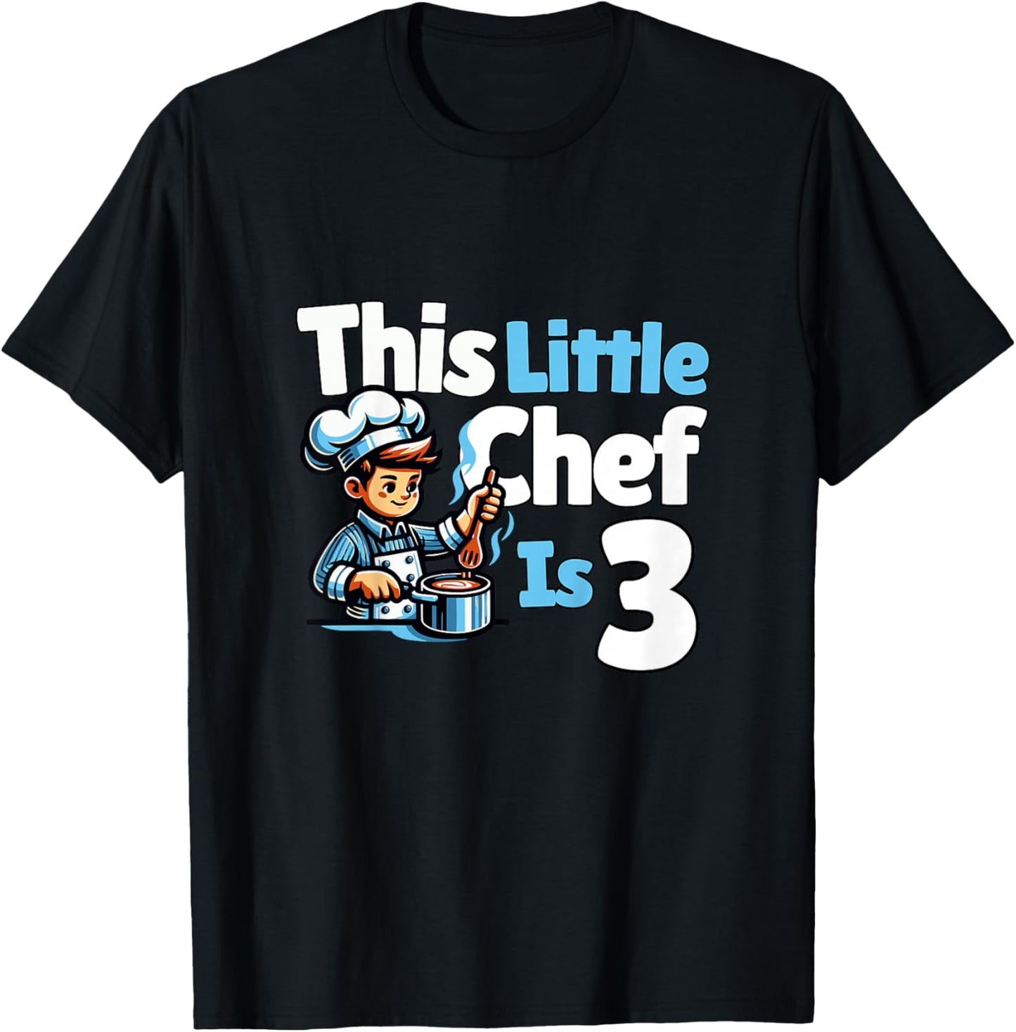Kids Chef Cooking Kirchen 3 Year Old 3rd Birthday Boy T-Shirt - T-Shirt | Black