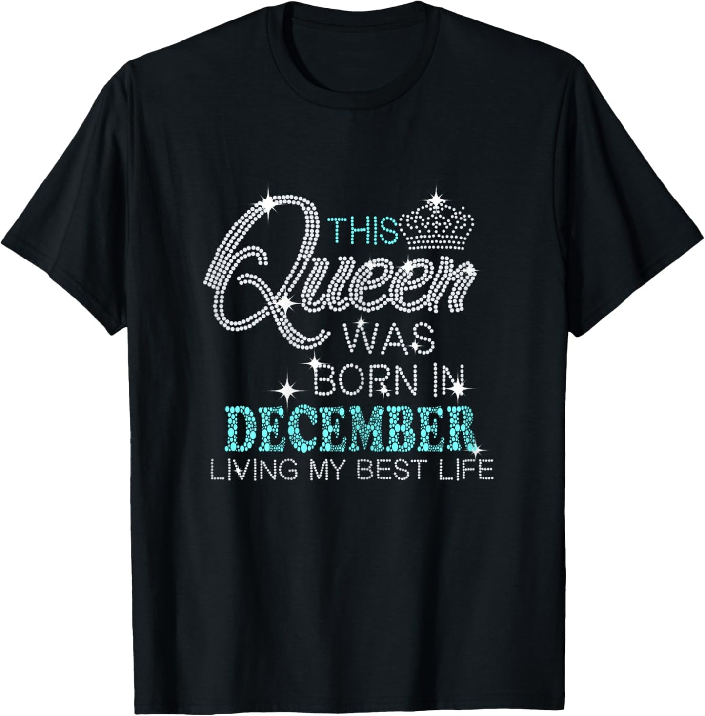 This Queen Was Born In December T-Shirt - T-Shirt | Black