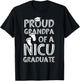 Proud Grandpa NICU Graduate Funny Newborn Nurse T-Shirt - T-Shirt | Black