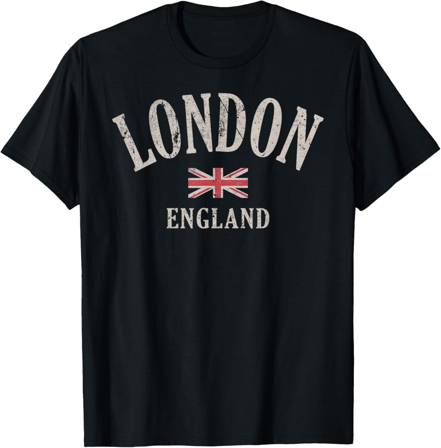 Distressed London England UK Flag T-Shirt - T-Shirt | Black