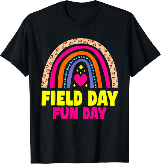 Cute Field Day Kids Teacher T-Shirt - T-Shirt | Black