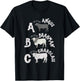 Cow Alphabet Kids Retro ABC Angus Brahman Charolais Toddlers T-Shirt - T-Shirt | Black