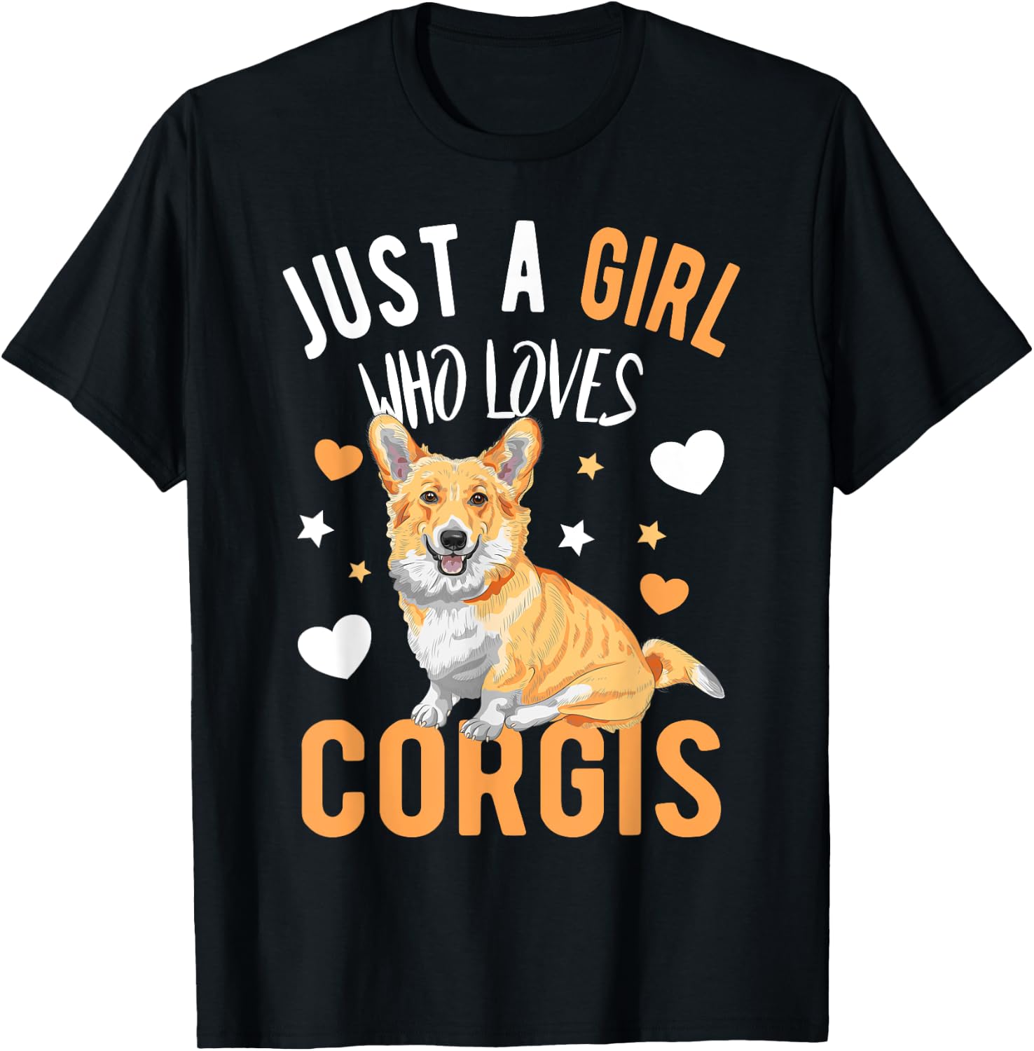 Just a Girl Who Loves Corgis Corgi Dog Corgi Lover T-Shirt - T-Shirt | Black