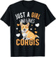 Just a Girl Who Loves Corgis Corgi Dog Corgi Lover T-Shirt - T-Shirt | Black