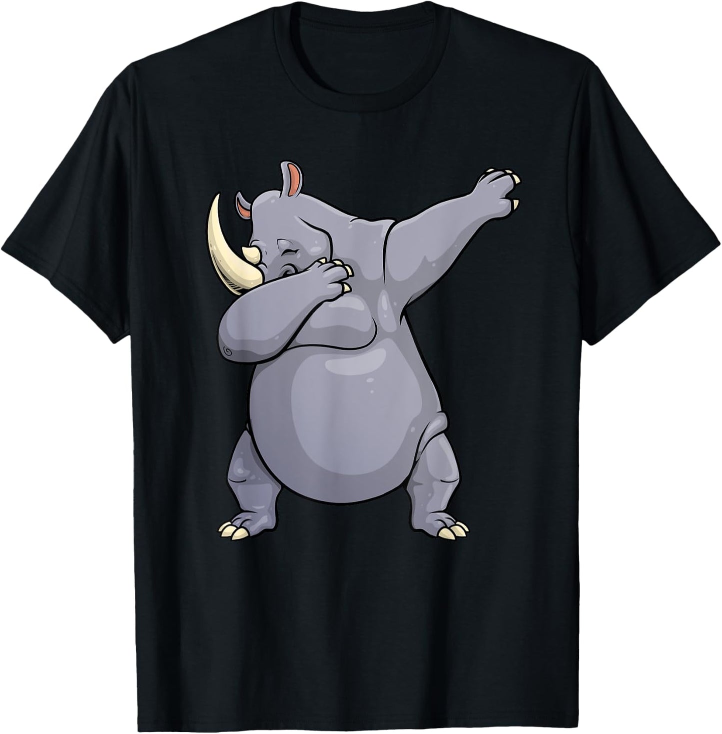 Funny Dabbing Rhinoceros Design Women Rhino Lovers T-Shirt - T-Shirt | Black