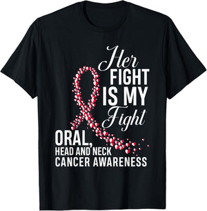 Her Fight Is My Fight Oral Head & Neck Cancer Awareness T-Shirt - T-Shirt | Black
