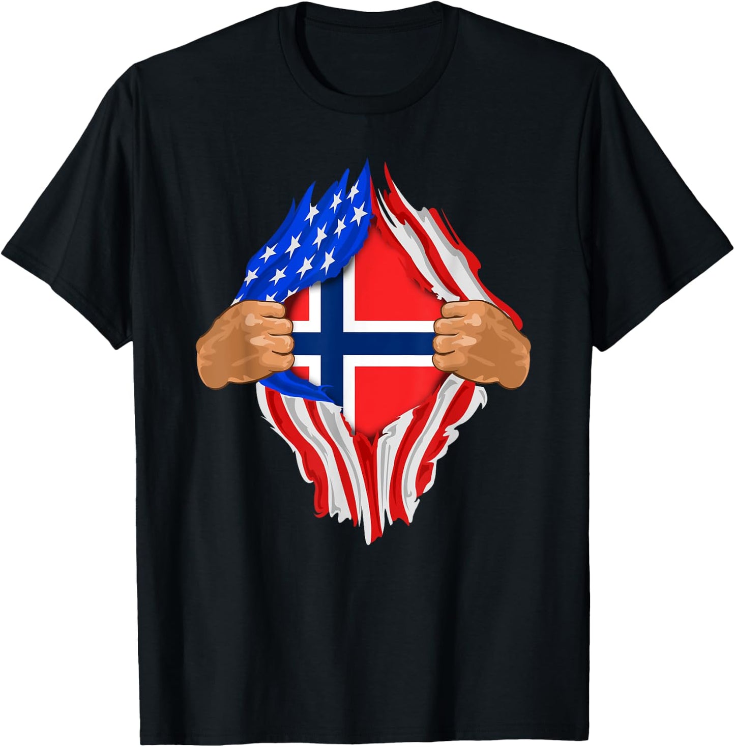 Norwegian Blood Inside Me | Norway Flag Gift T-Shirt - T-Shirt | Black