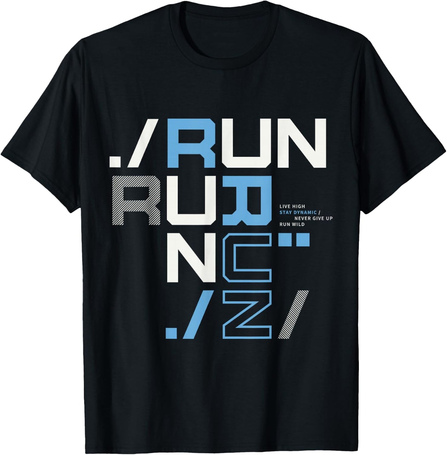 I Love Running, Run Illustration Novelty Graphic Designs T-Shirt - T-Shirt | Black