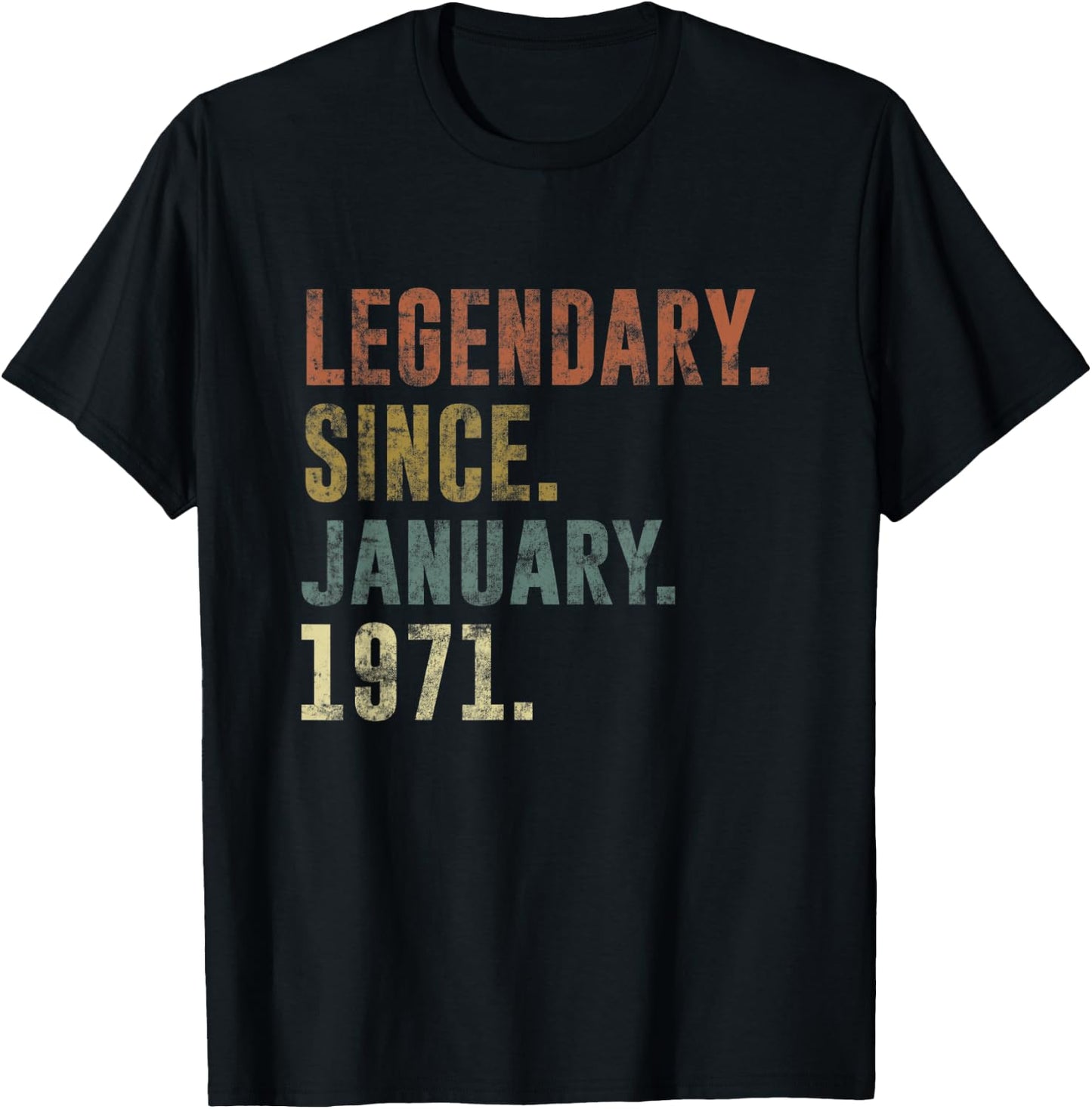 52nd Birthday Vintage Legendary Since January 1971 T-Shirt - T-Shirt | Black