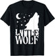 Little Wolf Gift Matching Family Tribe Wolves Moon T-Shirt - T-Shirt | Black