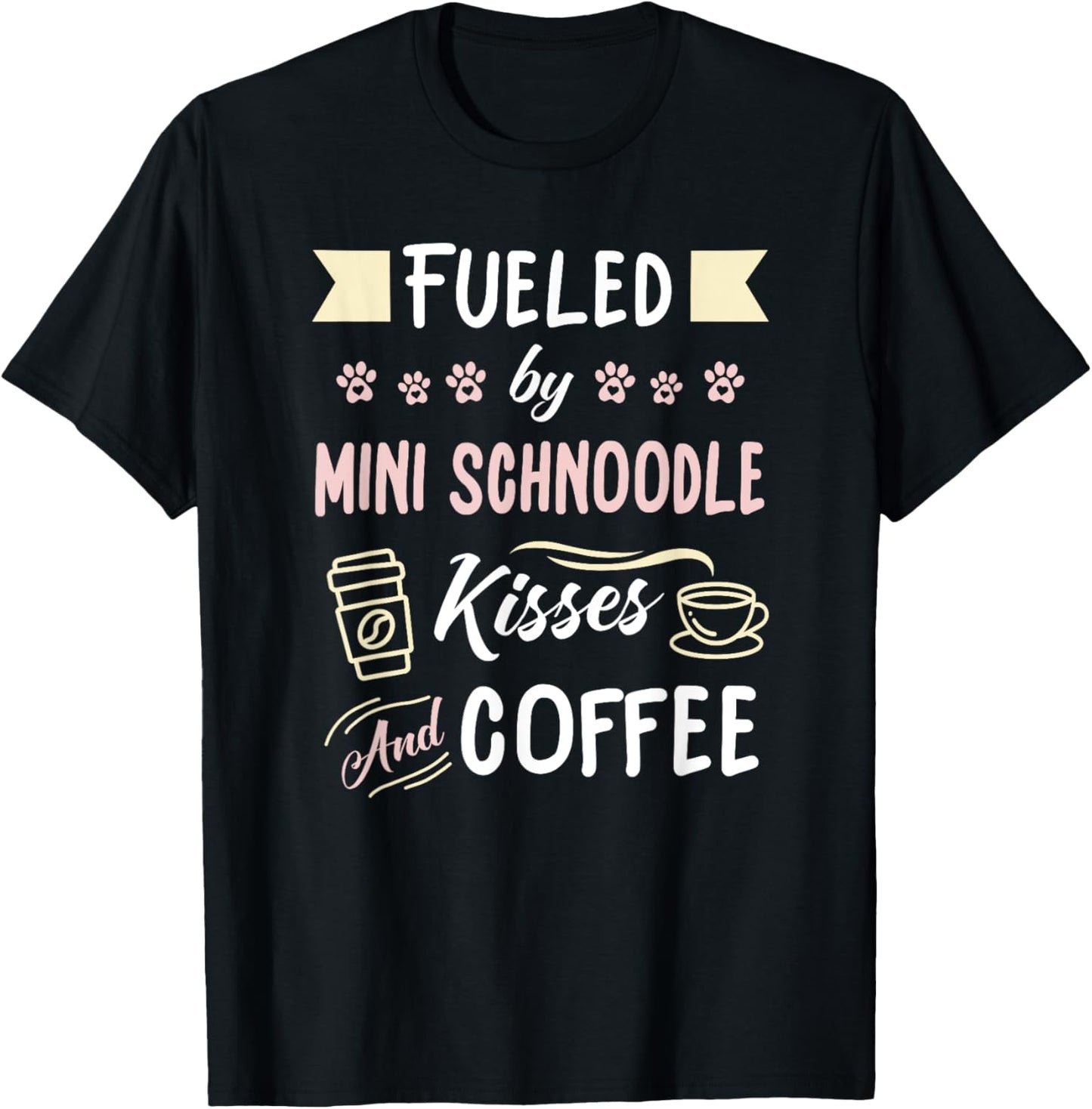 Mini Schnoodle Mom Miniature Schnauzer Poo Coffee Lover T-Shirt - T-Shirt | Black