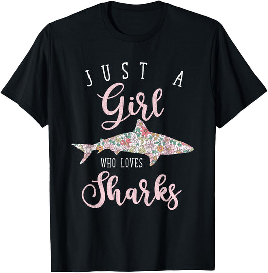 Sea Monster Lover Women Girls Kids Gift Shark T-Shirt - T-Shirt | Black