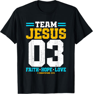 Christian - Team Jesus 03 Faith Hope Love T-Shirt - T-Shirt | Black
