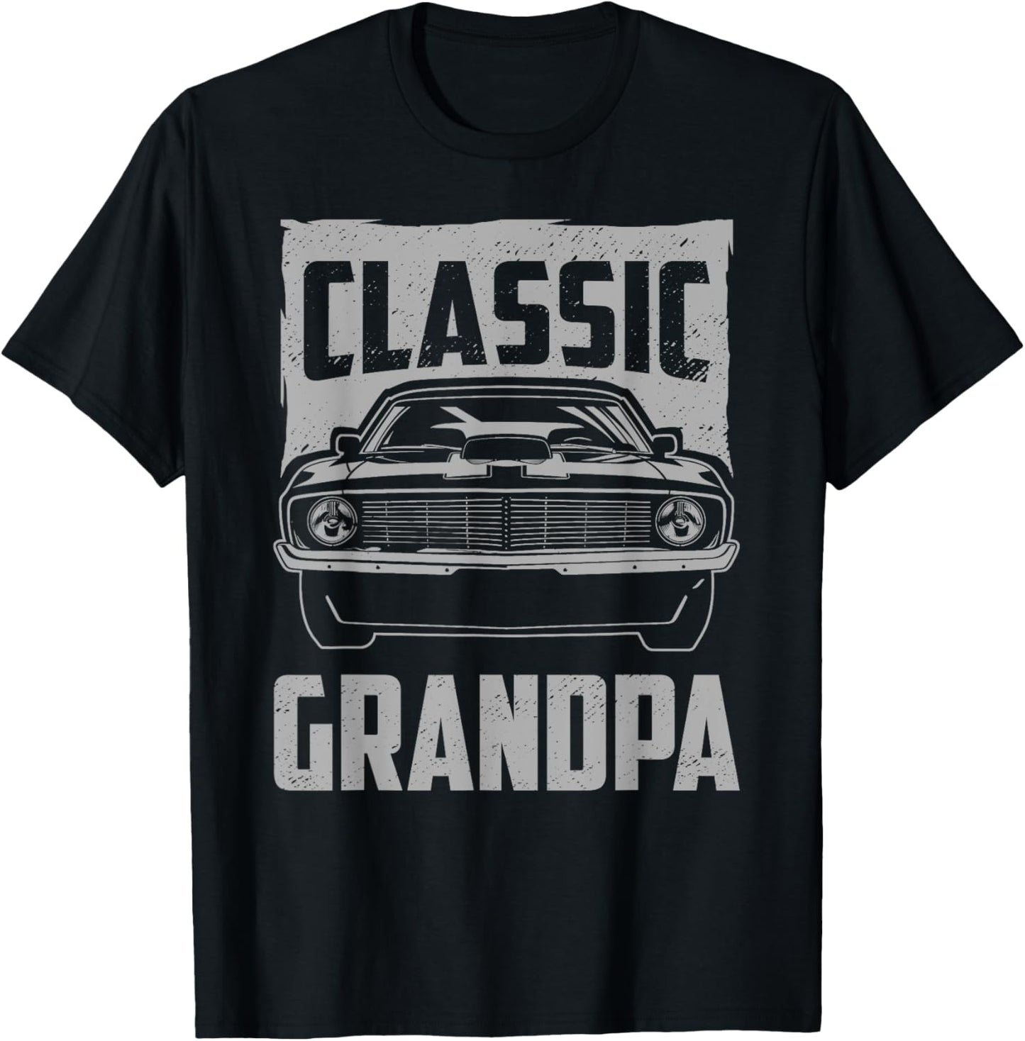 Classic Grandpa Funny Retro Fan Classic Car Lover Vintage T-Shirt - T-Shirt | Black