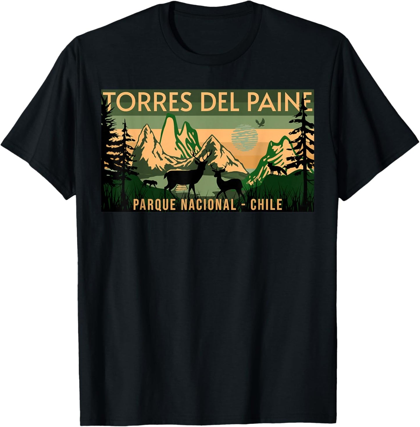 Parque Nacional Torres del Paine Chile , Small, Black T-Shirt - T-Shirt | Black